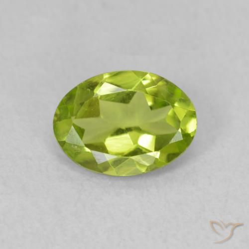 0.72ct 天然 亮绿色 橄榄石, 椭圆形, VVS-VS