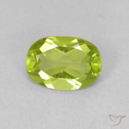 0.76ct 天然 亮绿色 橄榄石, 椭圆形, VVS-VS