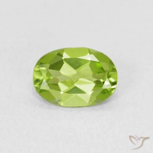 0.73ct 天然 中绿色 橄榄石, 椭圆形, VVS-VS