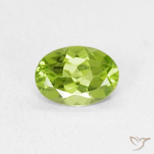 0.83ct 天然 充满活力的绿色 橄榄石, 椭圆形, VVS-VS