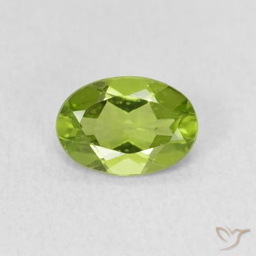 0.75ct 天然 中绿色 橄榄石, 椭圆形, VS