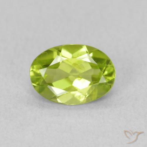 0.83ct 天然 亮绿色 橄榄石, 椭圆形, VS