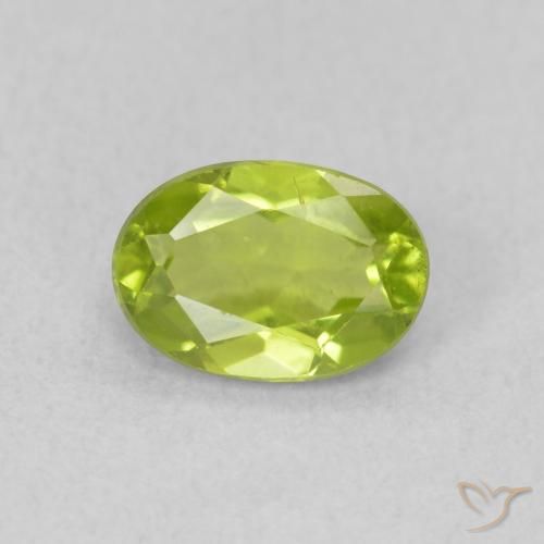 0.89ct 天然 亮绿色 橄榄石, 椭圆形, VS