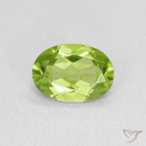 0.83ct 天然 充满活力的绿色 橄榄石, 椭圆形, VS