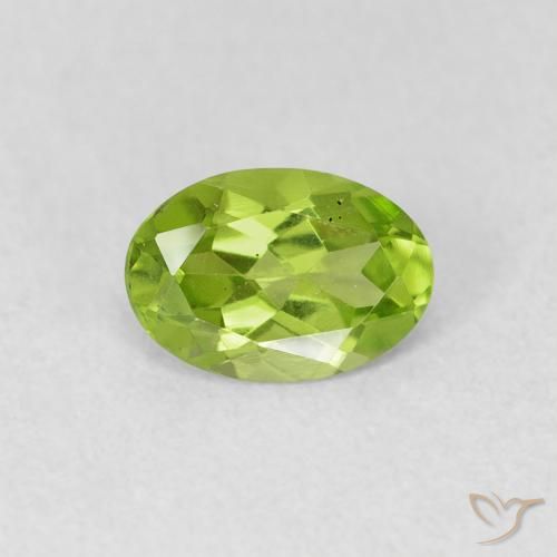 0.73ct 天然 黄绿色 橄榄石, 椭圆形, VS