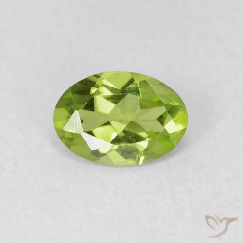 0.73ct 天然 黄绿色 橄榄石, 椭圆形, VVS-VS