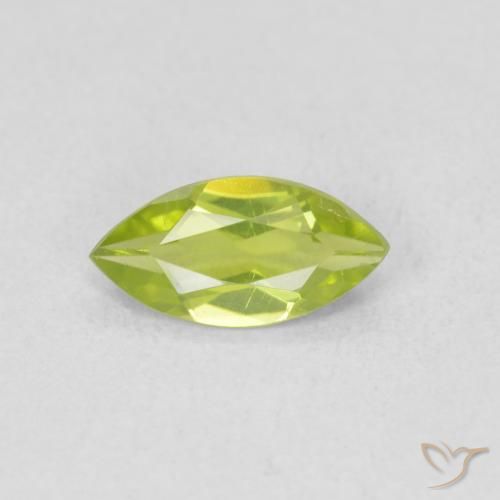 0.57ct 天然 亮绿色 橄榄石, 榄尖形, VS