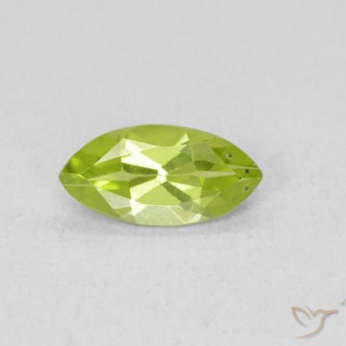 0.55ct 天然 亮绿色 橄榄石, 榄尖形, VS