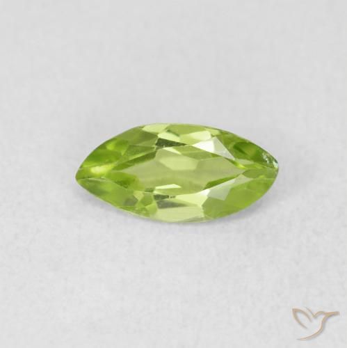 0.58ct 天然 亮绿色 橄榄石, 榄尖形, VS