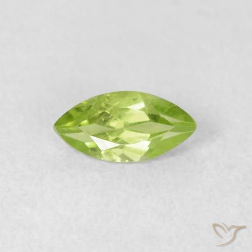 0.51ct 天然 亮绿色 橄榄石, 榄尖形, VS