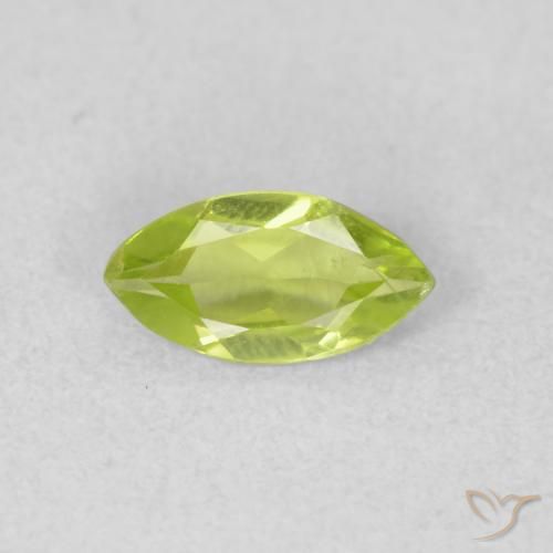 0.56ct 天然 黄绿色 橄榄石, 榄尖形, VS