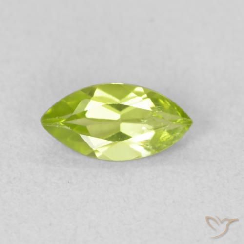 0.58ct 天然 黄绿色 橄榄石, 榄尖形, VS