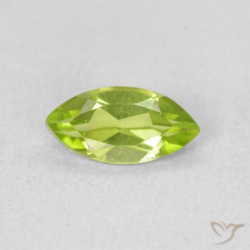 0.64ct 天然 亮绿色 橄榄石, 榄尖形, VS