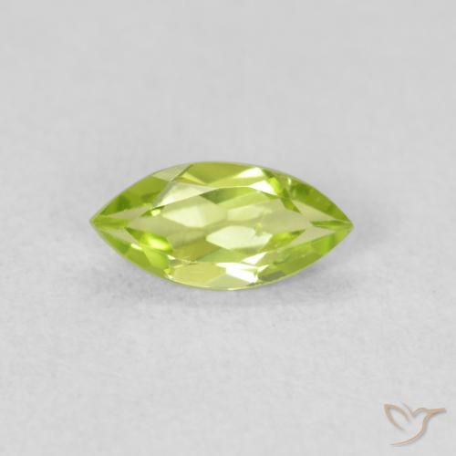 0.52ct 天然 亮绿色 橄榄石, 榄尖形, VS