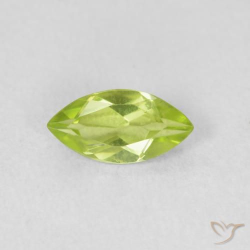 0.60ct 天然 活泼的黄绿色 橄榄石, 榄尖形, VS