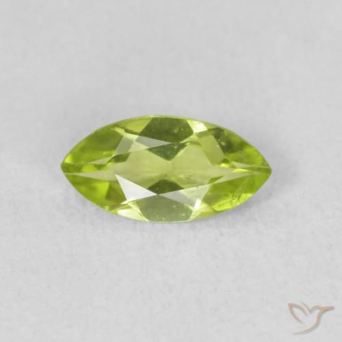 0.52ct 天然 亮绿色 橄榄石, 榄尖形, VS