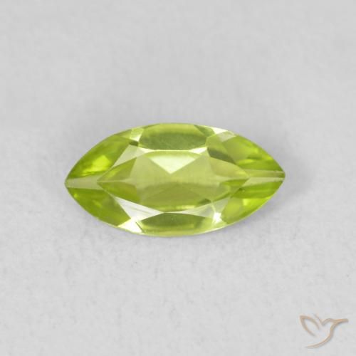 0.55ct 天然 活泼的黄绿色 橄榄石, 榄尖形, VS