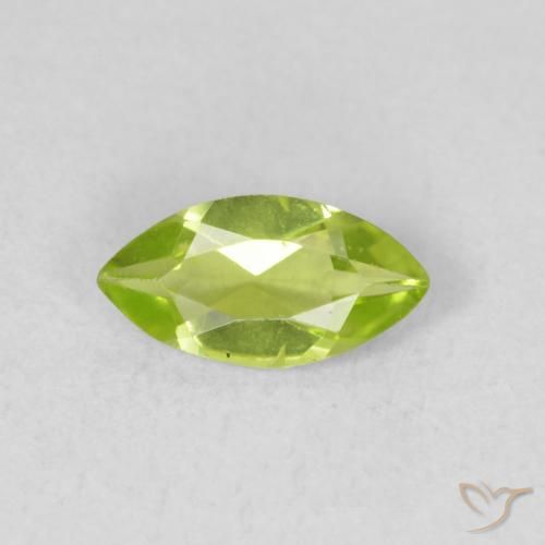 0.57ct 天然 亮绿色 橄榄石, 榄尖形, VS