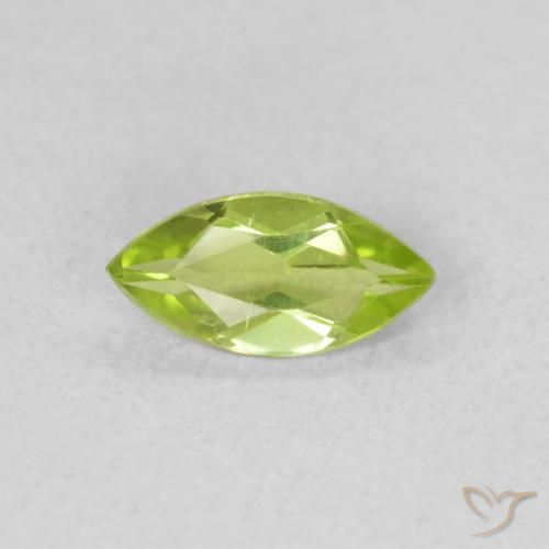 0.57ct 天然 亮绿色 橄榄石, 榄尖形, VS