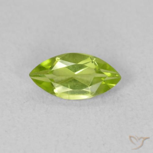 0.61ct 天然 亮绿色 橄榄石, 榄尖形, VVS-VS