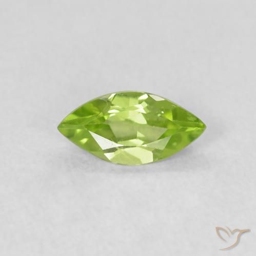 0.55ct 天然 充满活力的绿色 橄榄石, 榄尖形, VS