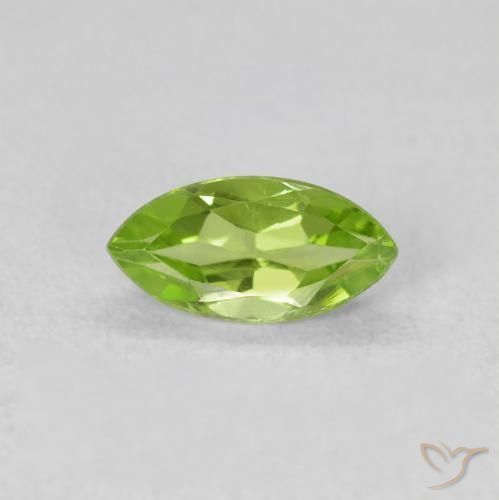 0.65ct 天然 充满活力的绿色 橄榄石, 榄尖形, VS