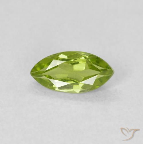 0.65ct 天然 中绿色 橄榄石, 榄尖形, VS