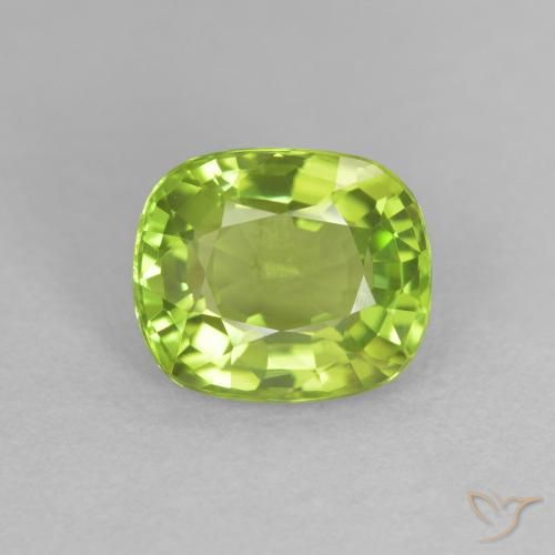 2.16ct 天然 黄绿色 橄榄石, 软垫, VS