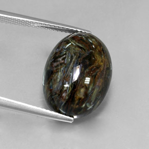 12.67克拉天然多色彼得石，椭圆形切割，18×13.1毫米，不透明