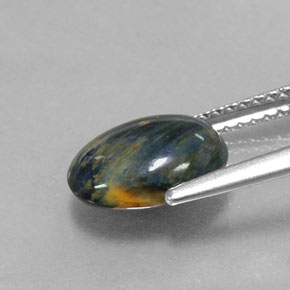 2.13克拉天然多色彼得石，椭圆形切割，9.9×7.5毫米，不透明