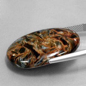 30.96克拉天然彼得赛特，椭圆形切割，不透明