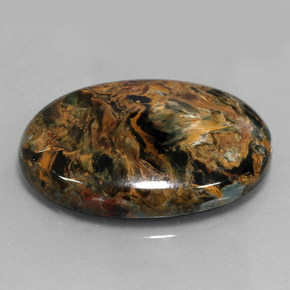 32.92克拉天然多色彼得石，椭圆形切割，30.1×22.1毫米，不透明