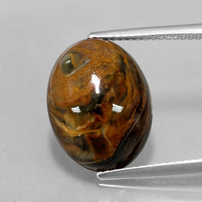 7.00克拉天然多色彼得石，椭圆形切割，15.7×12毫米，不透明