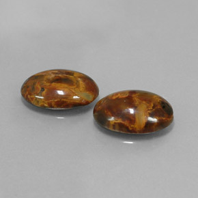 克拉天然彼得赛特，椭圆形切割，不透明