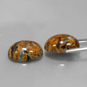 天然多色彼得石，椭圆形切割，14×10.2毫米，不透明
