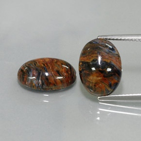天然多色彼得石，椭圆形切割，14×10.1毫米，不透明
