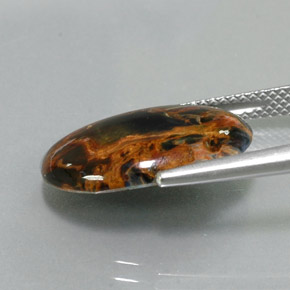 5.53克拉天然多色彼得石，椭圆形切割，18×13.1毫米，不透明