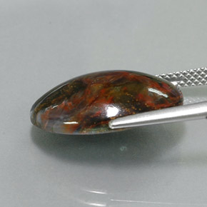 7.68克拉天然多色彼得石，椭圆形切割，18.1×13.2毫米，不透明
