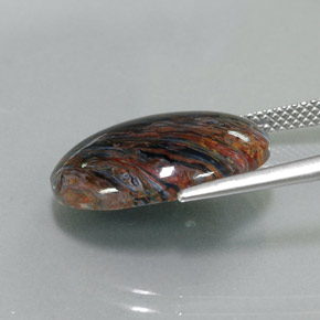7.82克拉天然多色彼得石，椭圆形切割，18.6×13.5毫米，不透明