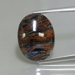 6.80克拉天然多色彼得石，椭圆形切割，16.9×13.2毫米，不透明