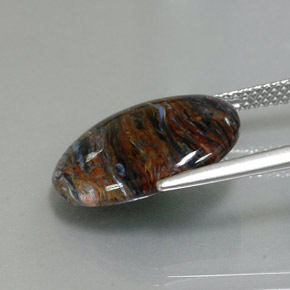 6.80克拉天然多色彼得石，椭圆形切割，16.9×13.2毫米，不透明