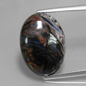 7.94克拉天然多色彼得石，椭圆形切割，18×13毫米，不透明