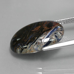 7.94克拉天然多色彼得石，椭圆形切割，18×13毫米，不透明