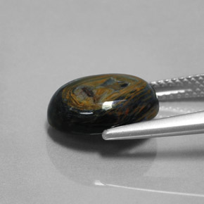 4.34克拉天然多色彼得石，椭圆形切割，12.2×10毫米，不透明