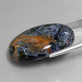 37.83克拉天然多色彼得石，椭圆形切割，30.1×22.1毫米，不透明