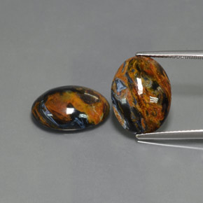 天然彼得石，椭圆形切割，15.9×12.1毫米，不透明