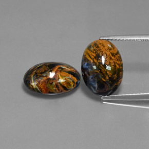 克拉天然彼得赛特，椭圆形切割，不透明