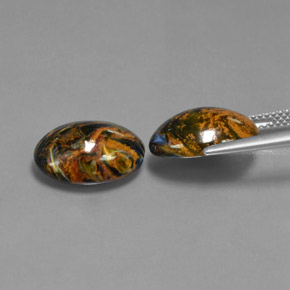 克拉天然彼得赛特，椭圆形切割，不透明