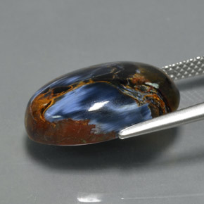 10.35克拉天然多色彼得石，椭圆形切割，17.9×13.2毫米，不透明