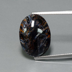 7.09克拉天然多色彼得石，椭圆形切割，17.5×12.8毫米，不透明